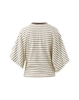 CERES - Lucy Relaxed Sleeve Tee - Brown / Cream