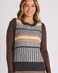 ELLIS AND DEWEY - Knit Vest - Black Motif