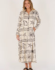 ELLIS AND DEWEY -  BUTTON THROUGH MAXI DRESS - SAND SHELL