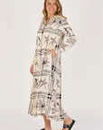 ELLIS AND DEWEY -  BUTTON THROUGH MAXI DRESS - SAND SHELL