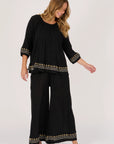 ELLIS AND DEWEY - Gathered Neck Blouse - Black