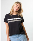 STELLA AND GEMMA -   Classic Tee. Black True Icon Stripe