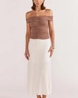 STAPLE THE LABEL -  Celia Off Shoulder Top Latte