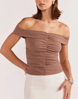 STAPLE THE LABEL -  Celia Off Shoulder Top Latte