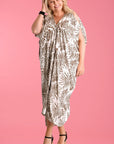 BODACIOUS-  CUSHLA DRESS - PALM WHITE