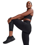 2XU Form Stash Hi-Rise Compression 3/4 Tights. Black