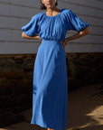 STAPLE THE LABEL-  Demi Midi Dress- Blue
