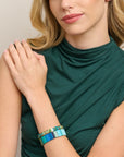 TIGER TREE - Teal Flower Candy Tile Bracelet