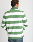 GOONDIWINDI COTTON-  Mens Cotton Stripe Zip Rugby - Green/White