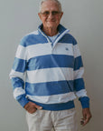 GOONDIWINDI COTTON- Rugby Top.  White/ Deep Blue