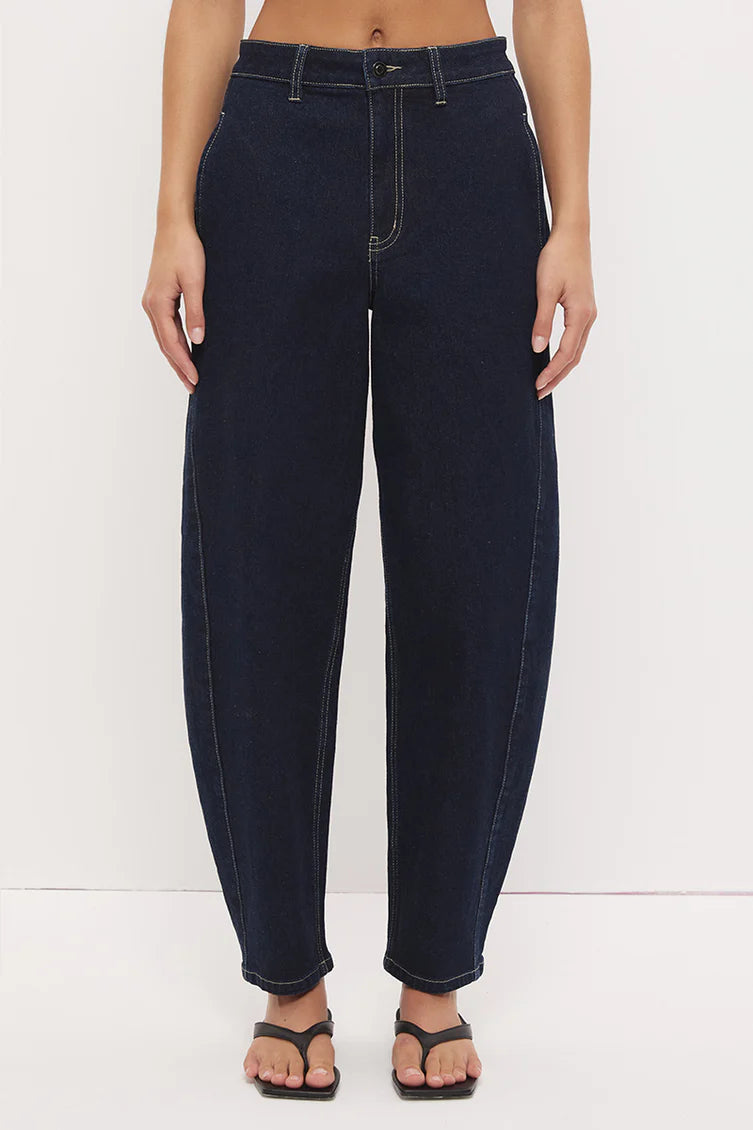 MON RENN -  Cora Denim Barrel Jean - Ink Blue