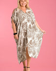BODACIOUS-  CUSHLA DRESS - PALM WHITE