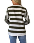 GORDON SMITH - Brighton Stripe Top - Khaki Ivory