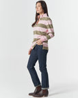 GOONDIWINDI - The Local 1/2 Zip Cotton Rugby - Pink A Boo/Sage