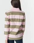 GOONDIWINDI - The Local 1/2 Zip Cotton Rugby - Pink A Boo/Sage