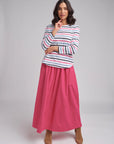GOONDIWINDI COTTON- Goondiwindi Cotton Multi Stripe Tee - Navy Pink Blue