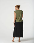 GOONDIWINDI COTTON - Mixed Tank Tee.  Sage Green