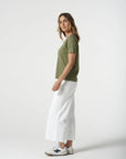 GOONDIWINDI COTTON - V Neck Tee.  Sage Green