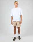 SILENT THEORY - Stripe Linen Short - Tan
