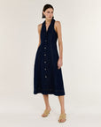 STAPLE THE LABEL - Denim Sleeveless Midi Shirt Dress