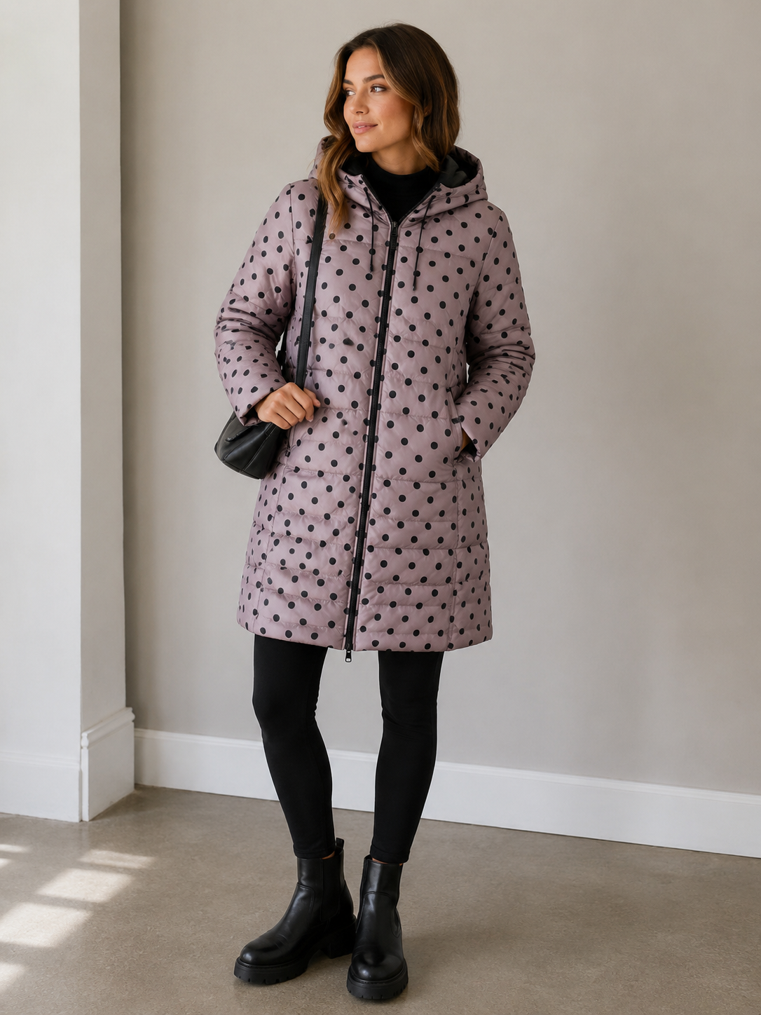 PRETTY IN PINK - Polka Dot/Black Reversible Jacket