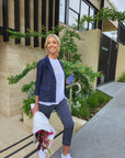 GORDON SMITH - Danielle Linen Cropped Blazer - Navy