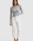 ORTC - Evie Fitted Long Sleeve Top Grey - Marle