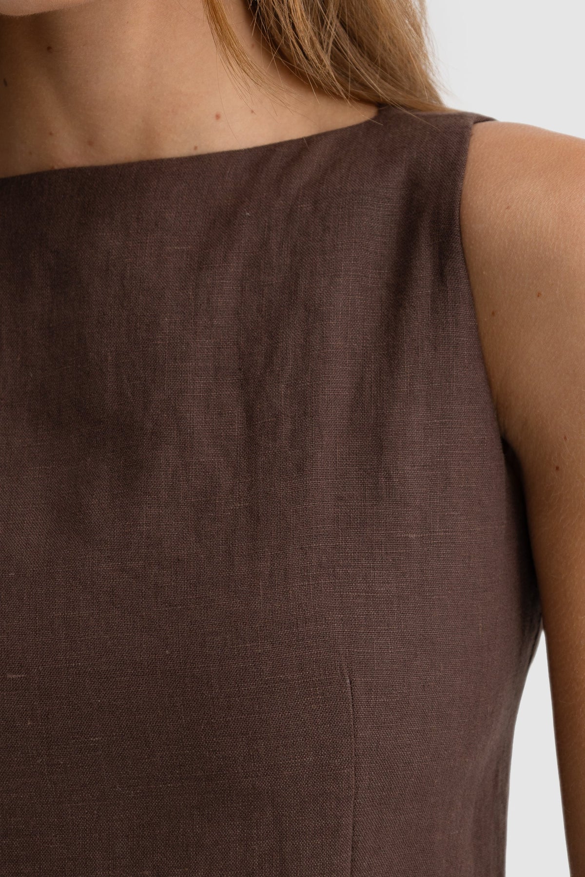 ORTC - Bridie Linen Mini Dress - Carob