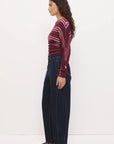 MON RENN - Selena Knit Top - Berry Stripe