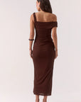 SOVERE - Rua Asym Dress. Ganache