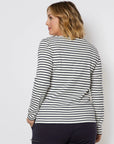 GORDON SMITH - Boat Neck Stripe Tee – Navy