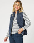 GORDON SMITH - Boat Neck Stripe Tee – Navy