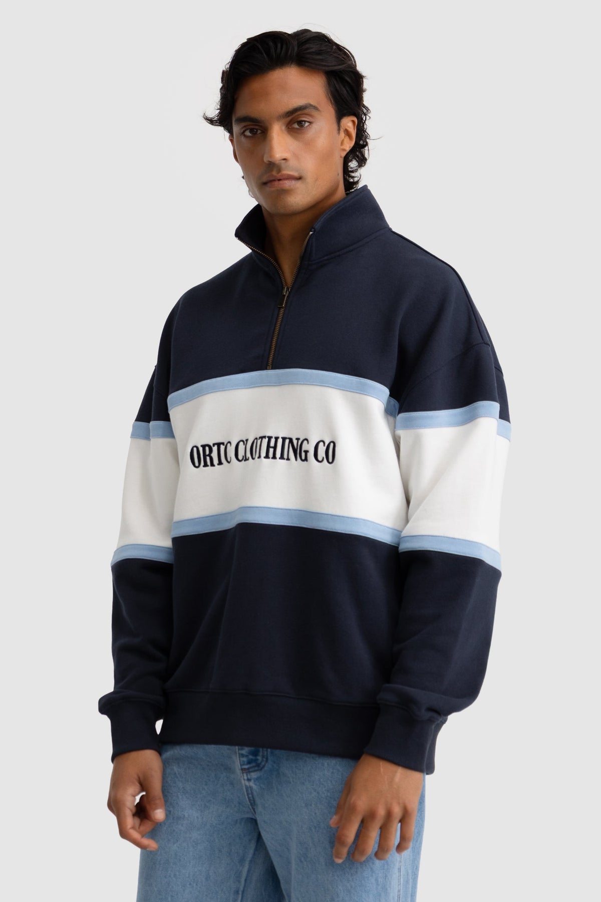 ORTC - Heritage Panel Quarter Zip - Navy