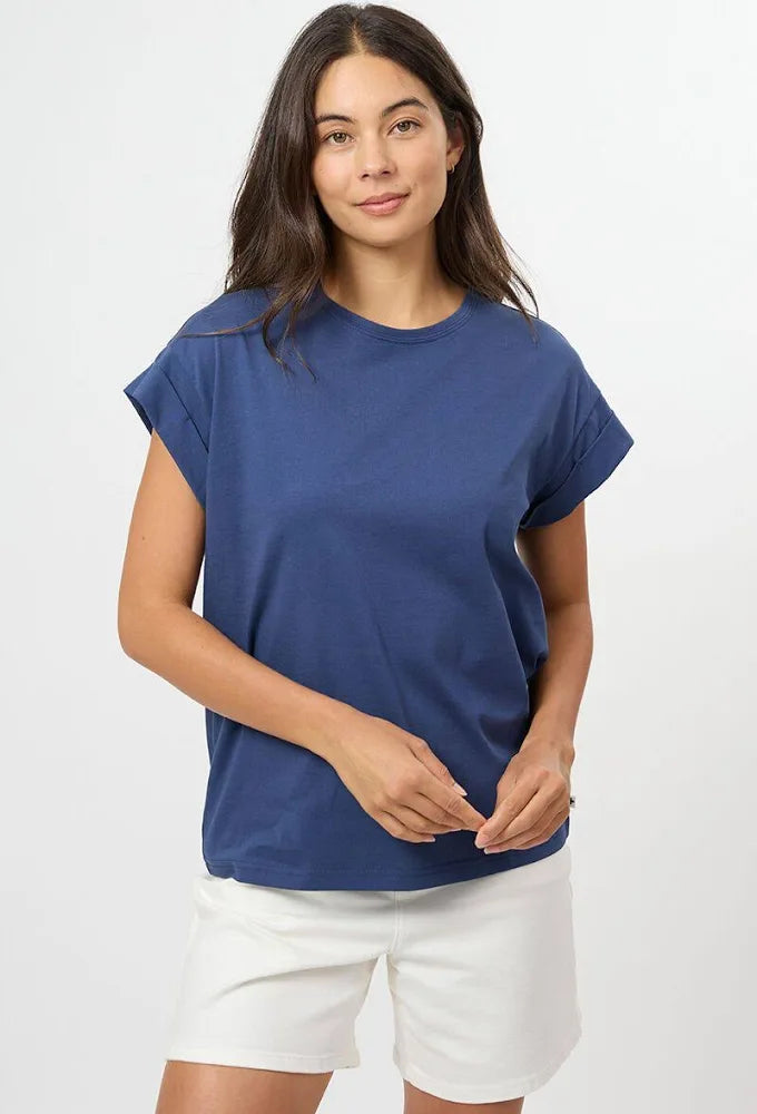 STELLA AND GEMMA - Cuff Tee - Ocean Blue