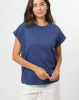 STELLA AND GEMMA - Cuff Tee - Ocean Blue