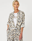 GORDON SMITH- Urban Print Linen Shirt.  Animal Print