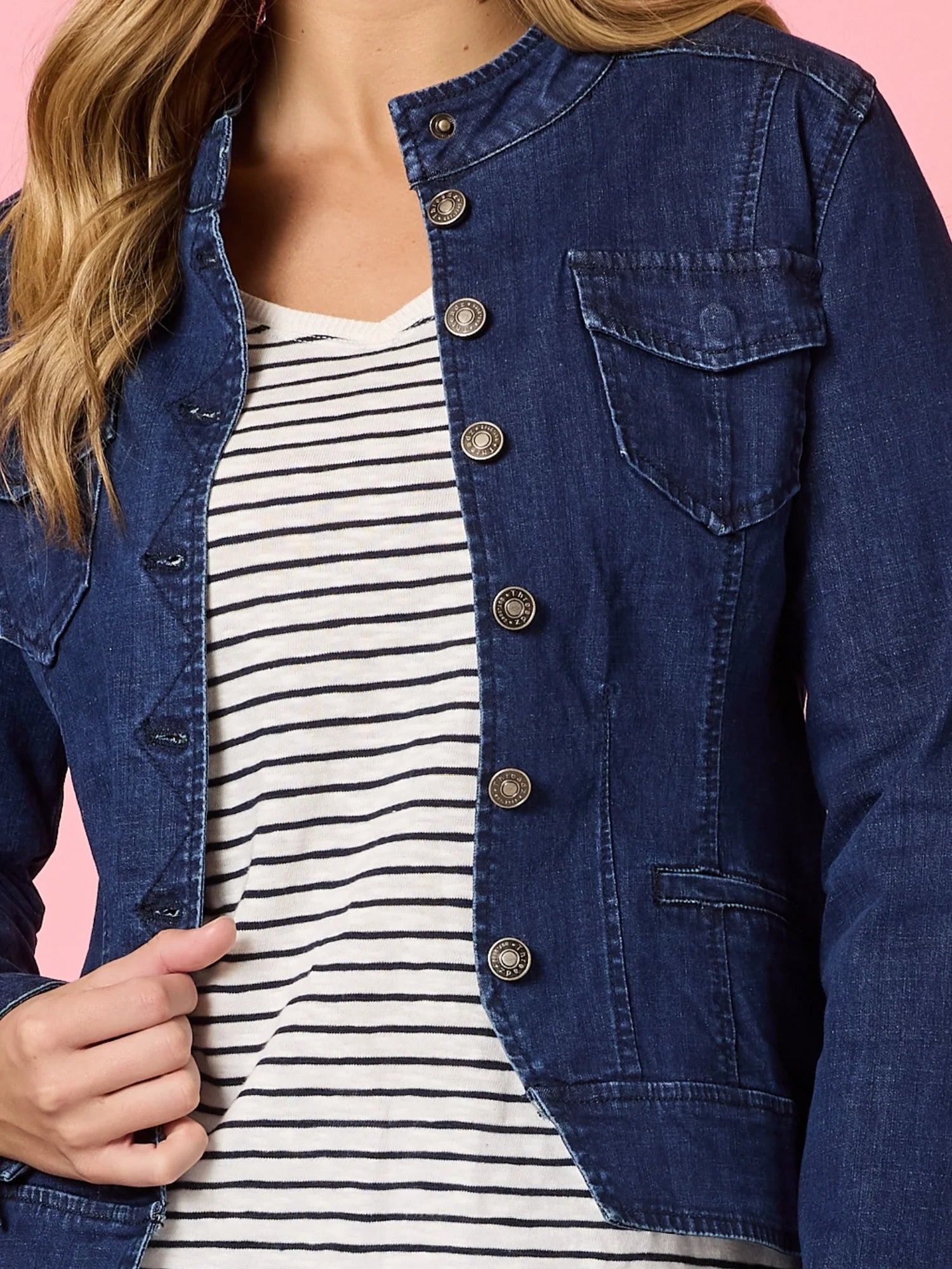 THREADZ - Maggie Denim Jacket - Dark Denim