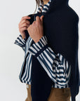 GOONDIWINDI - Frill Stripe Shirt - White/Navy