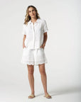 GOONDIWINDI COTTON - Oversized Embroidered Hemline Top.  White