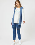 THREADZ-  Ollie Side Button Vest-  Blue