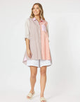 THREADZ-   Summer Stripe Shirt - PAPAYA