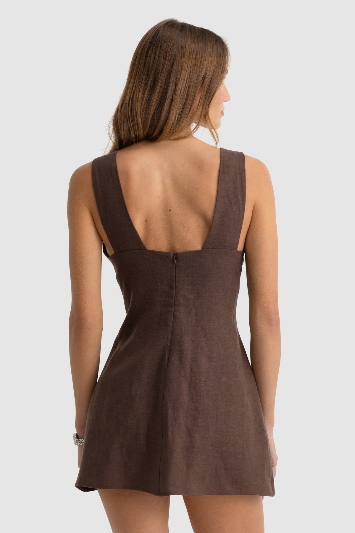 ORTC - Miley Linen Mini Dress - Carob