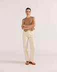 STAPLE THE LABEL- BAXTER STRAIGHT LEG JEANS- ECRU
