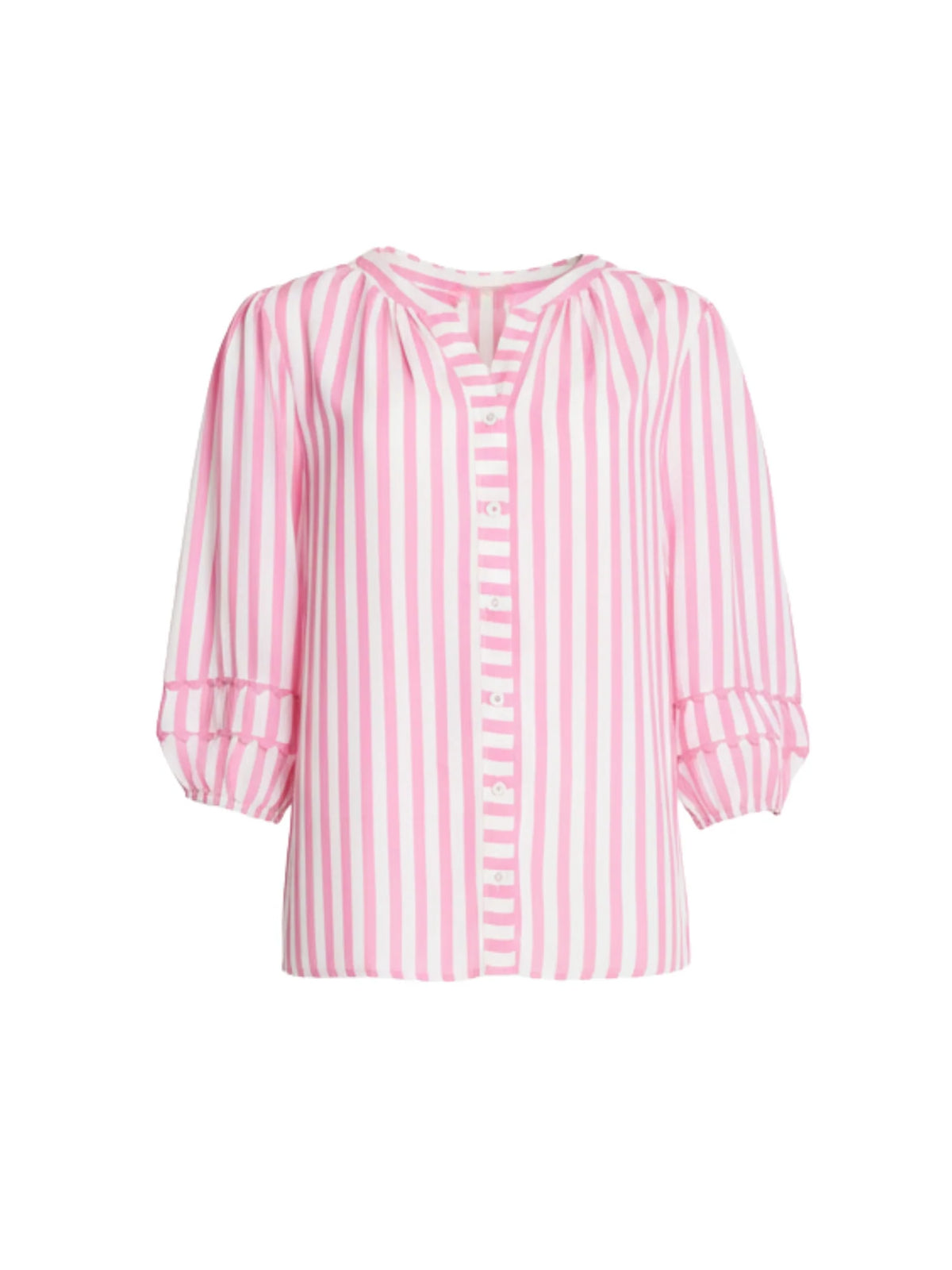 THREADZ - Montecito Stripe Print Top - Lipstick White