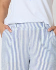 THREADZ - Amalfi Stripe Print Pant - Azure White