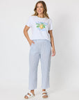 THREADZ - Amalfi Stripe Print Pant - Azure White