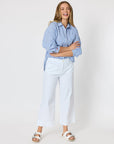 THREADZ - Dune Carpenter Wide Leg Cropped Pant - White