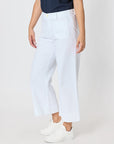 THREADZ - Dune Carpenter Wide Leg Cropped Pant - White