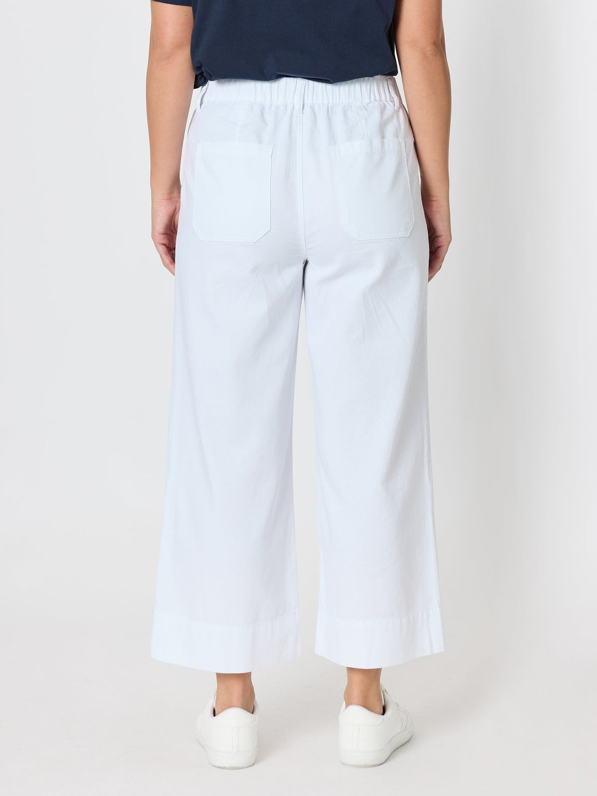 THREADZ - Dune Carpenter Wide Leg Cropped Pant - White