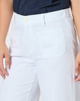 THREADZ - Dune Carpenter Wide Leg Cropped Pant - White